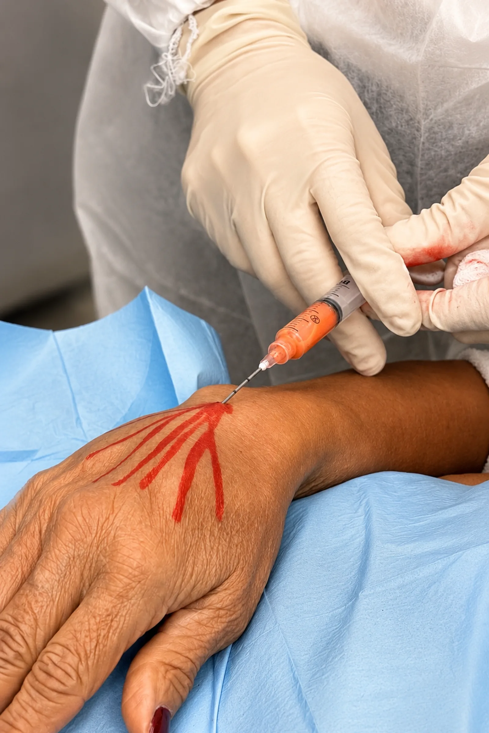 Dr. Thiago Perfeito realizando rejuvenescimento das mãos em Brasília