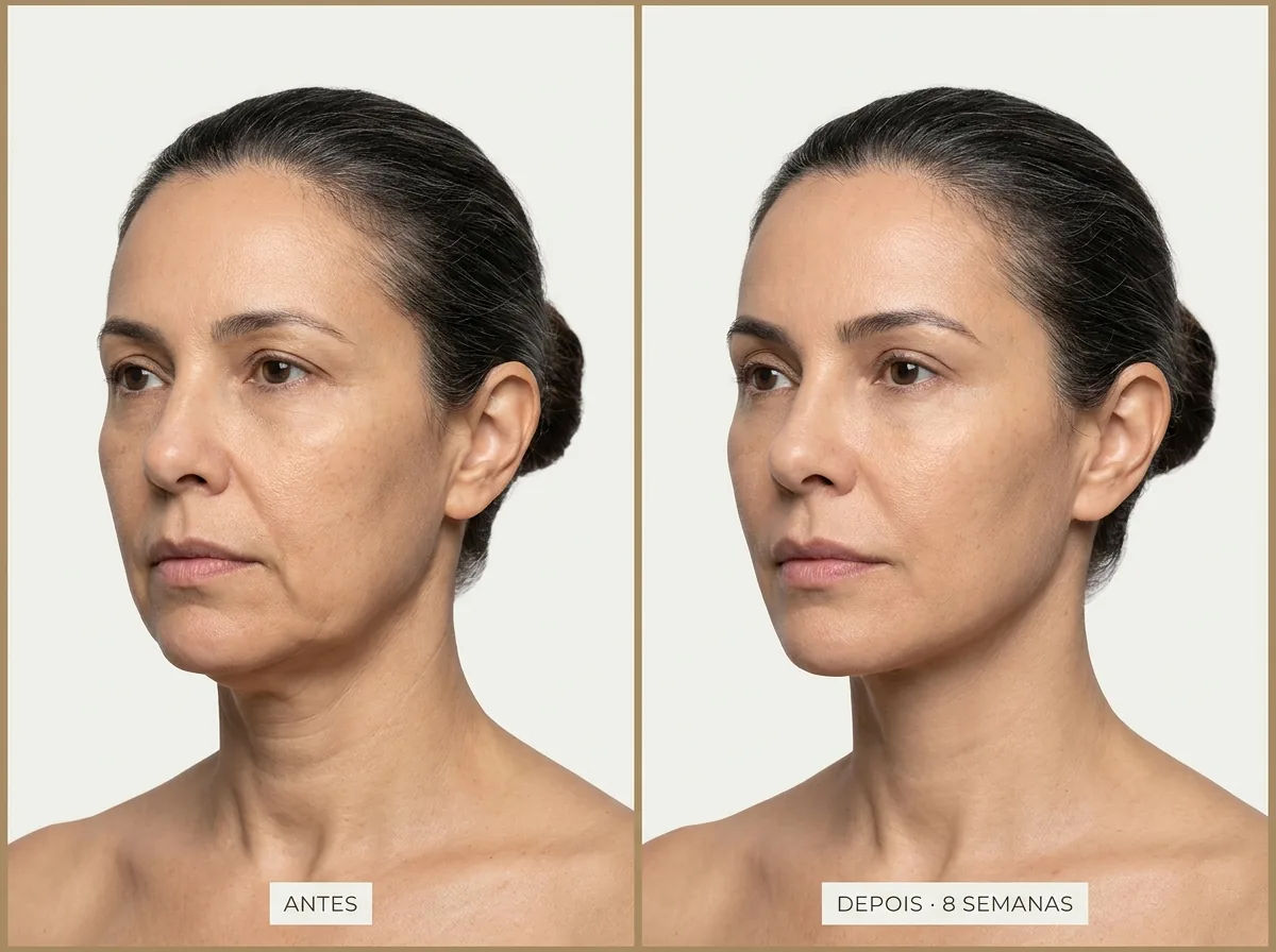 Antes e depois — resultado típico de Fios Aptos