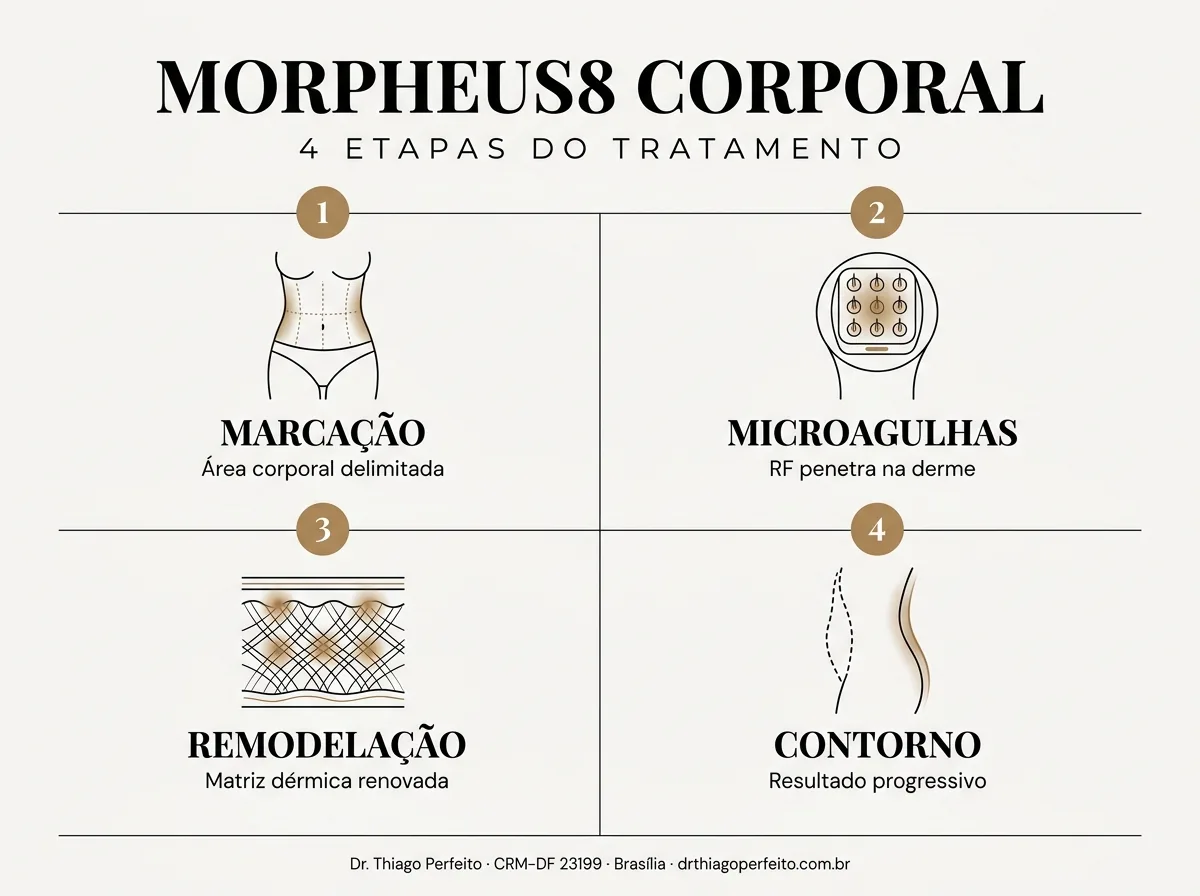 Etapas do protocolo — Contorno Corporal Morpheus8