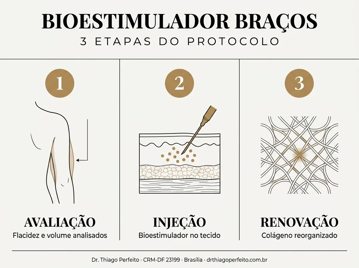 Etapas do protocolo — Bioestimulador para Braços