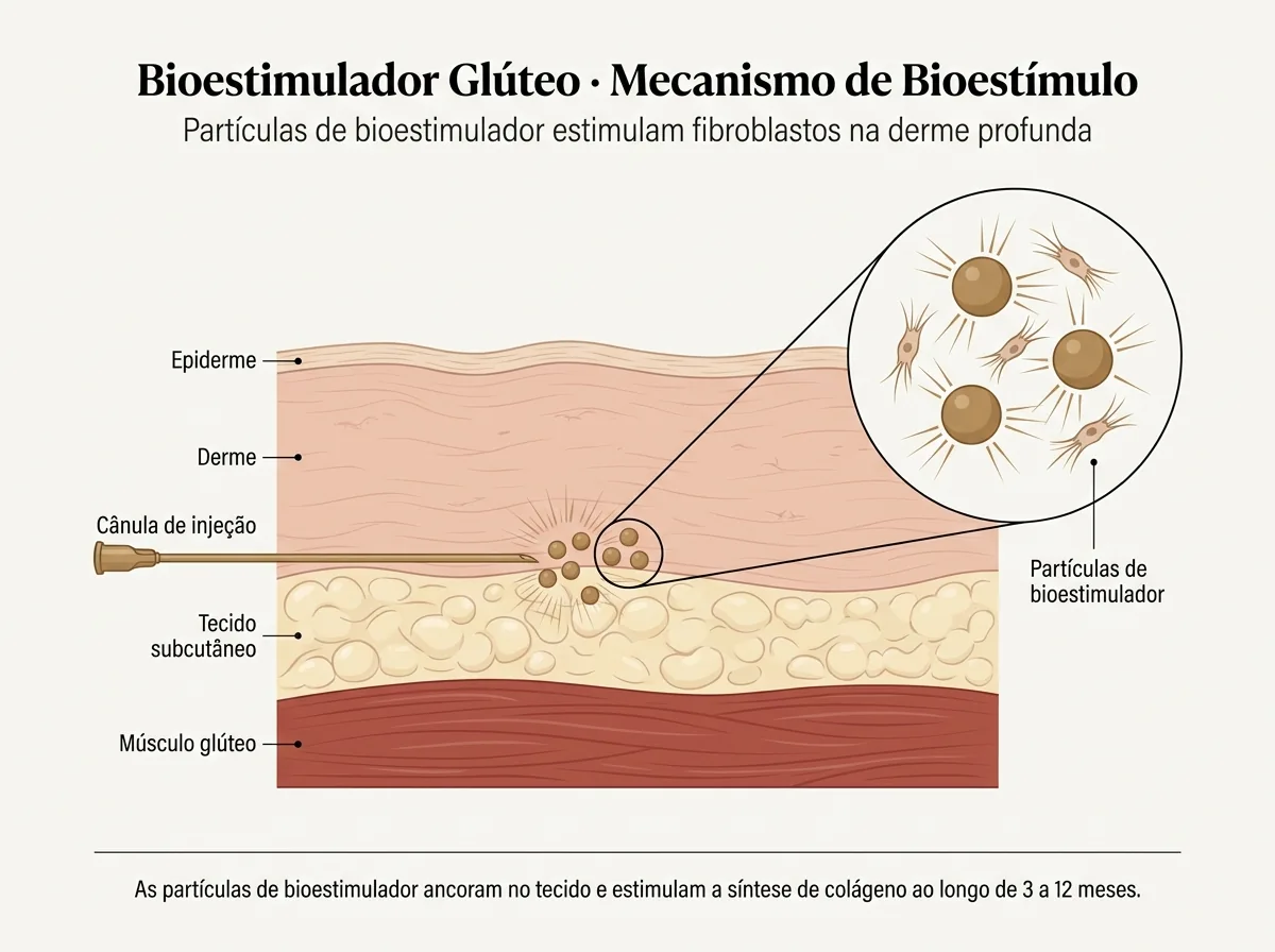 Diagrama anatômico — Butt Lift Não Cirúrgico