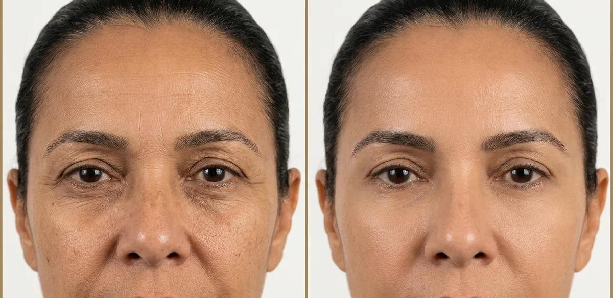 Antes e depois — resultado típico de Fotona 4D