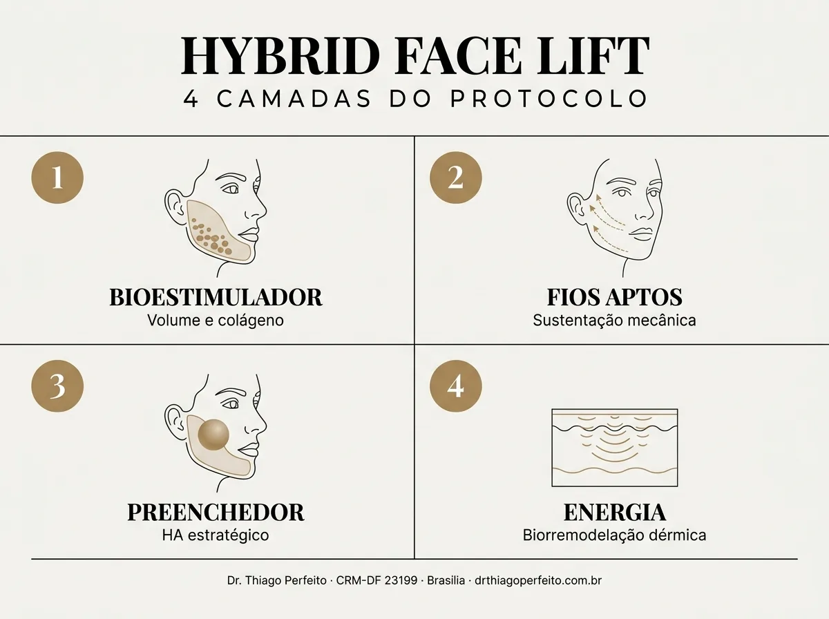 Etapas do protocolo — Hybrid Face Lift