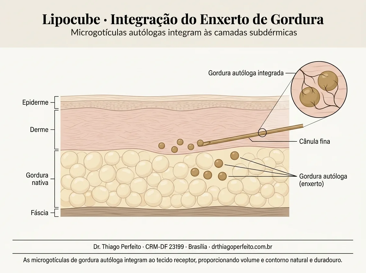 Diagrama anatômico — Lipocube Corporal