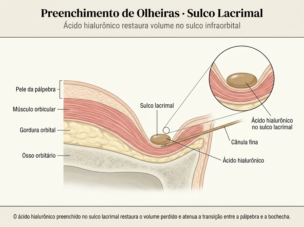 Diagrama anatômico — Preenchimento de Olheiras